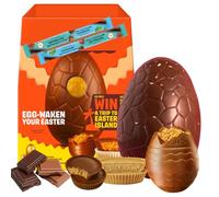 Reesee’s Easter Egg 215g Gift Set - Large Hollow Milk Chocolate Egg with Peanut Butter Cups, White Cups & Crème Egg plus extra milk chocolate bar - Easter Chocolate Gift with Win a Trip Promotion