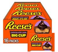 Reese's Big Cup Chocolate Lava Milk Chocolate Peanut Butter Cups, Candy Packs, 39g (16 Count)