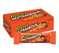 Reese's Chocolate flavour Nutrageous Bar, with Peanuts, Peanut butter and Caramel covered in Chocolate flavoured coating, Pack of 18 x 47 g