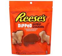 REESE'S Dipped Animal Crackers Stand Up Pouch (Bite Size Animal Crackers Covered In Peanut Butter Candy and Dipped In Milk Chocolate), 8.5 oz., 6 ct.