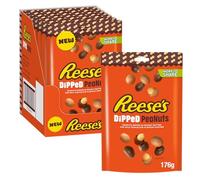 Reese's Dipped Peanuts, Peanuts Coated in Milk Chocolate and Peanut Butter Flavoured Coatings More to Share Bags 176g x 7 Case