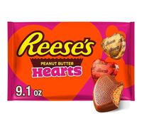 REESE'S Milk Chocolate Peanut Butter Cream Hearts, Valentine's Day Candy Bag, 9 oz