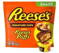 REESE'S Milk Chocolate & Peanut Butter Miniatures Stuffed With REESE'S Puffs Share Pack Stand Up Bag, 9.6 oz.