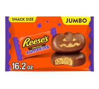 REESE'S Milk Chocolate Snack Size Peanut Butter Pumpkins, Halloween Candy Jumbo Bag, 16.2 oz