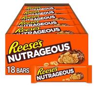 REESE'S NUTRAGEOUS Candy Bar, Milk Chocolate Covered Peanut Butter, Peanuts, and Caramel Candy Bar, 1.66 Ounce Bar (Pack of 18)