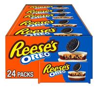 REESE'S OREO Milk Chocolate and White Creme Peanut Butter Cups, Candy Packs, 1.4 oz (24 Count)
