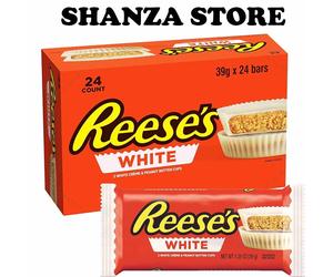 Reese's White Chocolate Flavour and Peanut Butter 2 Cups, Pack of 24 x 39g