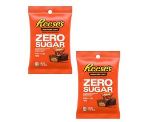 Reese's Zero Sugar Miniature Cups - Pack of 2 - Chocolate Candy and Peanut Butter - Classic Treats Everyone is Sure to Love