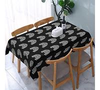 ReesEt Black White Cocker Spaniel Rectangle Tablecloth Dust-Proof Tabletop Decoration Wrinkle Resistant Table Cover - 137 x 183 cm