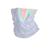 ReesEt Holographic Iridescent Color Wrinkled Foil, Bandana Neck Gaiter Soft Face Cover Neck Warmer Tube Half Face Mask Scarf Balaclava