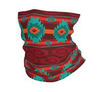 ReesEt Southwestern Navajo Aztec Native Red, Bandana Neck Gaiter Soft Face Cover Neck Warmer Tube Half Face Mask Scarf Balaclava