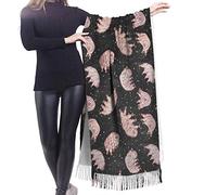 ReesEt Tardigrades In Space Black Women Fringed Scarf Large Soft Cashmere Feel Shawls Wraps Light Stole 196x68 cm