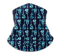 ReesEt Ukulele Hawaiian Watercolor Neck Gaiter Soft Face Cover Neck Warmer Tube Half Face Mask Scarf Balaclava For Outdoor Sports