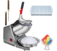 Reespring Shaved Ice Machine Ice Crusher Snow Cone Machine with Stainless Steel Blade Kitchen Electric for Shaved Ice and Snow Cone (300W 2000r/min) ;Also comes with a complinentary Ice Pick