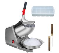Reespring Shaved Ice Machine Ice Crusher Snow Cone Machine with Stainless Steel Blade Kitchen Electric for Shaved Ice and Snow Cone (300W 2000r/min) ;Also comes with a complinentary Ice Pick