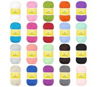 Reessy 100% Cotton Yarn, 500g(20×25g) Cotton Yarn for Crochet, Amigurumi Cotton DK Yarn for Knitting, Soft 8 Ply Crochet Yarn Set Multi Color - Suitable for Exquisite Colorful Crafts