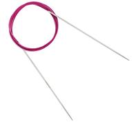 Reessy 2.0 mm Circular Knitting Needles 120 cm Long, Stainless Steel Round Knitting Needle with Flexible Cable, Round Needles with Size Marked, Fixed Circular Knitting Pins for Knit Project