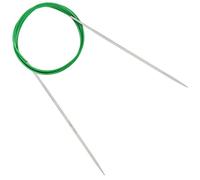 Reessy 2.5 mm Circular Knitting Needles 120 cm Long, Stainless Steel Round Knitting Needle with Flexible Cable, Round Needles with Size Marked, Fixed Circular Knitting Pins for Knit Project