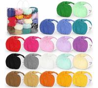 Reessy 20 × 50g Acrylic Yarn Knitting Wool for Crochet and Knitting, Super Soft Milk Cotton Yarn Crochet Wool for Amigurumi Projects Handcrafts, Ideal Wool Yarn Set for Beginners and Professional