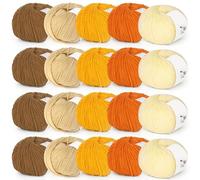 Reessy 20 × 50g Super Soft Knitting Wool Yarn for Crochet and Knitting Hat Socks Scarf Amigurumi, 5 Clolors 1 kg Mike Cotton Yarn Crochet Acrylic Yarn Set- Autumn Collection(Colour C)