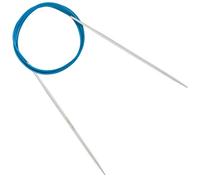 Reessy 3.0 mm Circular Knitting Needles 120 cm Long, Stainless Steel Round Knitting Needle with Flexible Cable, Round Needles with Size Marked, Fixed Circular Knitting Pins for Knit Project