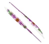 Reessy 3.0mm Crochet Hooks, Aluminium Crochet Hook with Transparent Dried Flowers Handle, Ergonomic Crochet Hooks for Arthritis Hand Comfortable Crocheting