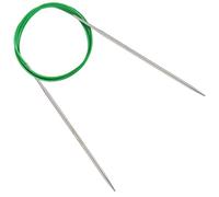 Reessy 3.25 mm Circular Knitting Needles 120 cm Long, Stainless Steel Round Knitting Needle with Flexible Cable, Round Needles with Size Marked, Fixed Circular Knitting Pins for Knit Project