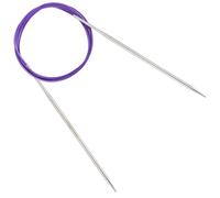 Reessy 3.5 mm Circular Knitting Needles 120 cm Long, Stainless Steel Round Knitting Needle with Flexible Cable, Round Needles with Size Marked, Fixed Circular Knitting Pins for Knit Project