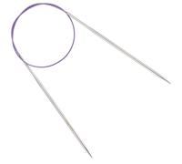 Reessy 3.5mm Circular Knitting Needles 60 cm Long, Stainless Steel Round Knitting Needle with Flexible Cable, Round Needles with Size Marked, Fixed Circular Knitting Pins for Knit Project