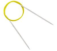 Reessy 3.75 mm Circular Knitting Needles 120 cm Long, Stainless Steel Round Knitting Needle with Flexible Cable, Round Needles with Size Marked, Fixed Circular Knitting Pins for Knit Project