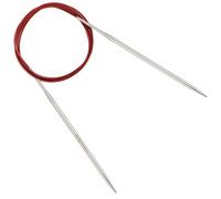 Reessy 4.0 mm Circular Knitting Needles 120 cm Long, Stainless Steel Round Knitting Needle with Flexible Cable, Round Needles with Size Marked, Fixed Circular Knitting Pins for Knit Project