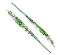 Reessy 4.0mm Crochet Hooks, Aluminium Crochet Hook with Transparent Dried Flowers Handle, Ergonomic Crochet Hooks for Arthritis Hand Comfortable Crocheting