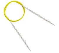 Reessy 4.5 mm Circular Knitting Needles 120 cm Long, Stainless Steel Round Knitting Needle with Flexible Cable, Round Needles with Size Marked, Fixed Circular Knitting Pins for Knit Project