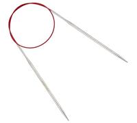 Reessy 4mm Circular Knitting Needles 60 cm Long, Stainless Steel Round Knitting Needle with Flexible Cable, Round Needles with Size Marked, Fixed Circular Knitting Pins for Knit Project