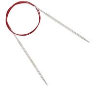 Reessy 4mm Circular Knitting Needles 80 cm Long, Stainless Steel Round Knitting Needle with Flexible Cable, Round Needles with Size Marked, Fixed Circular Knitting Pins for Knit Project