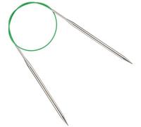 Reessy 5.5 mm Circular Knitting Needles 60 cm Long, Stainless Steel Round Knitting Needle with Flexible Cable, Round Needles with Size Marked, Fixed Circular Knitting Pins for Knit Project