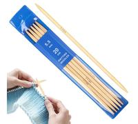 Reessy 5.5 mm Knitting Needles, 20 cm Double Pointed Knitting Needle Set, Bamboo Short Double Ended Knitting Needles Set, Wooden DPN Sock Needle for Beginners Adults and Sweater