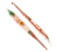 Reessy 5.5mm Crochet Hooks, Aluminium Crochet Hook with Transparent Dried Flowers Handle, Ergonomic Crochet Hooks for Arthritis Hand Comfortable Crocheting