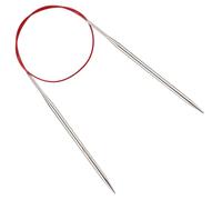 Reessy 5mm Circular Knitting Needles 60 cm Long, Stainless Steel Round Knitting Needle with Flexible Cable, Round Needles with Size Marked, Fixed Circular Knitting Pins for Knit Project