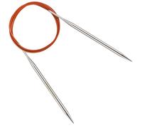 Reessy 6.0 mm Circular Knitting Needles 120 cm Long, Stainless Steel Round Knitting Needle with Flexible Cable, Round Needles with Size Marked, Fixed Circular Knitting Pins for Knit Project