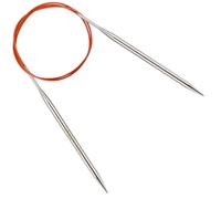Reessy 6.0 mm Circular Knitting Needles 80 cm Long, Stainless Steel Round Knitting Needle with Flexible Cable, Round Needles with Size Marked, Fixed Circular Knitting Pins for Knit Project