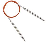 Reessy 8.0 mm Circular Knitting Needles 120 cm Long, Stainless Steel Round Knitting Needle with Flexible Cable, Round Needles with Size Marked, Fixed Circular Knitting Pins for Knit Project