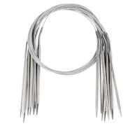 Reessy 9Pcs Circular Knitting Needles Set 2.0-6.0mm, 100 cm Long Stainless Steel Round Knitting Needles with Flexible Cable for Jumper, Shawl, Blanket, Scarf or Large Project