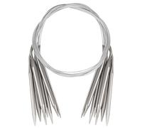 Reessy 9Pcs Circular Knitting Needles Set 2.5-10.0mm, 60 cm Long Stainless Steel Round Knitting Needles with Flexible Cable, Ideal for Beginners and DIY Project
