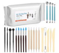 Reessy Air Dry Clay Kit, 2.2LBs Pottery Clay with 23 Pcs Ceramics Clay Sculpting Tool Set, Complete Clay Modelling Kit for Beginners and Professionals-White
