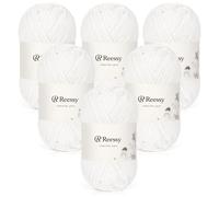 Reessy Chenille Yarn 300g(6×50g), Soft Chunky Yarn for Crochet, Thick Fluffy Chunky Wool Velvet Yarns Perfect for Crochet Baby Blankets, Jumpers, Scarves, Hats - Snow White