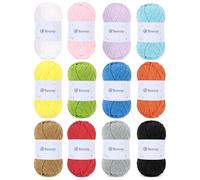 Reessy Chenille Yarn 600g(12×50g), Super Soft Chunky Yarn for Crochet and Knitting, Plush Velvet Chunky Wool Yarns Set Multi Color- Suitable for Exquisite Crafts, Amigurumi, Baby Blanket