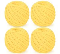 Reessy Chunky Yarn, 400g(4×100g) Chunky Wool for Knitting, Soft Fluffy Velvet Thick Yarn Set, Plush Yarns for Crochet Blankets Sweaters Shoes Hats Scarves and Amigurumi(Yellow)