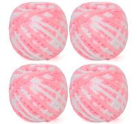 Reessy Chunky Yarn, 400g(4×100g) Chunky Wool for Knitting, Soft Fluffy Velvet Thick Yarn Set, Plush Yarns for Crochet Blankets Sweaters Shoes Hats Scarves and Amigurumi（Pink Purple