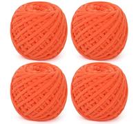 Reessy Chunky Yarn, 400g(4×100g) Chunky Wool for Knitting, Soft Fluffy Velvet Thick Yarn Set, Plush Yarns for Crochet Blankets Sweaters Shoes Hats Scarves and Amigurumi（Orange
